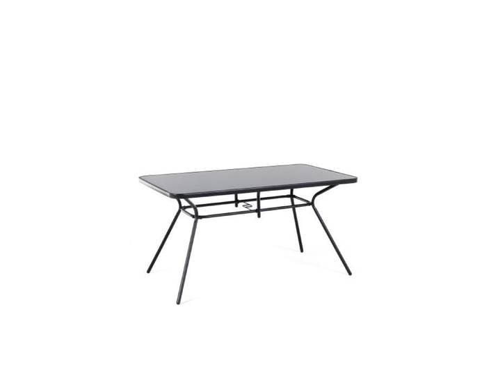 Table de jardin - BELIANI - LIVO - Acier - Noir - Rectangulaire