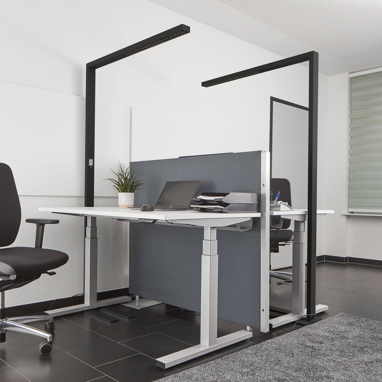 Stehlampe Jolinda Arcchio, dimmbar, schwarz, für Arbeitszimmer / Büro, Aluminium, Modern