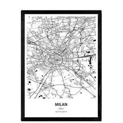 POSTER Mailand - Italien A4 Schwarzer Rahmen