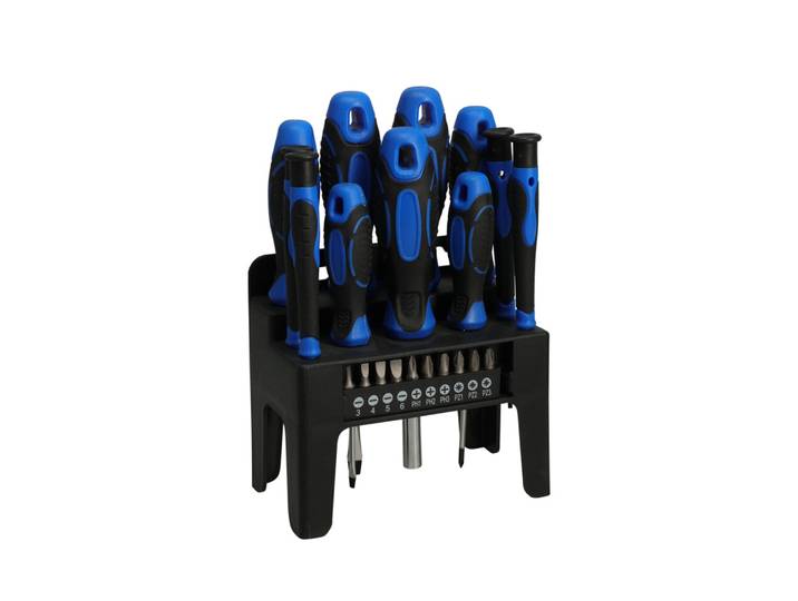 Schraubenzieher Set 22-teilig schwarz/blau