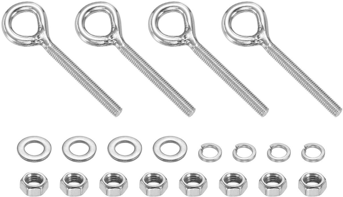 Oogbouten RVS M5 - 4 stuks - Zilver