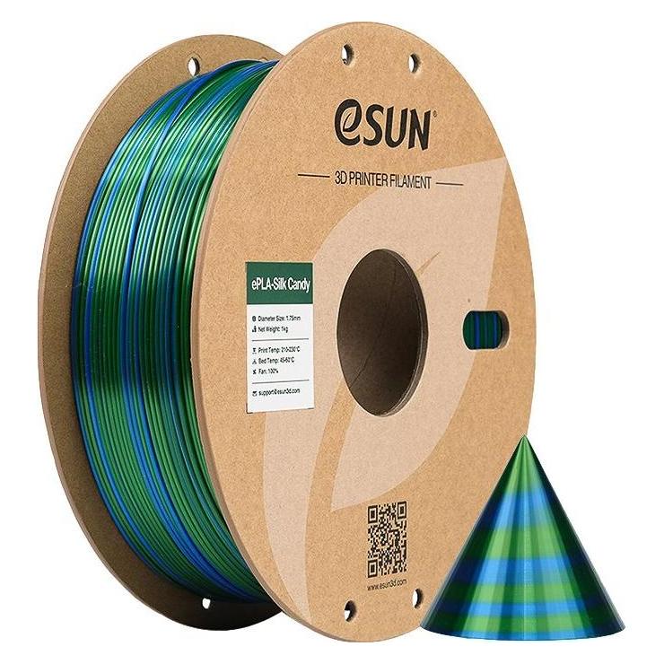 eSUN ePLA-Silk Candy Blau-Grün Filament 1.75mm 1Kg (PLA, 1000 g, 1.75 mm) (EPLA-SILK CANDY175UG1)
