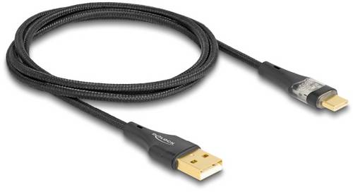 Delock USB-Kabel USB 2.0 USB-A Stecker, USB-C Stecker 1.00m Schwarz 80760