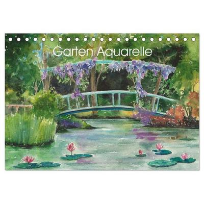 Garten Aquarelle (Tischkalender 2027 DIN A5 quer), CALVENDO Monatskalender