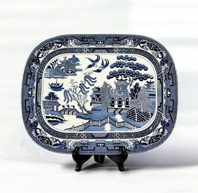Orchard Creek Designs Belle Porcelain Decorative Platter, Blue and White