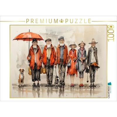 CALVENDO Puzzle Lustige Rentner - der Bus kommt gleich | 1000 Teile Lege-Größe 64x48cm Foto-Puzzle für glückliche Stunden
