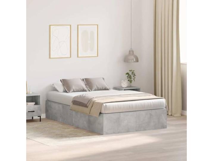 WDGJJFECNMUEHI Massivkiefernholz Stauraum Bettgestell Grau 120 x 200 cm Stauraum Bettgestell Beton Grau 120x200 cm Holz Kiefer mit Klappe Schlafzimmer Bett Unterbett Aufbewahrung stabil