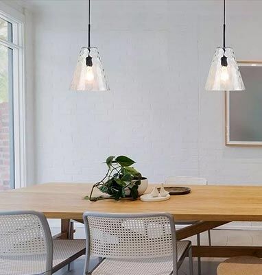 V-Tac Vt-7305 Lampadario Portalampada 1mt In Vetro Trasparente Moderno Forma Conica Ф270mm - Sku 3881