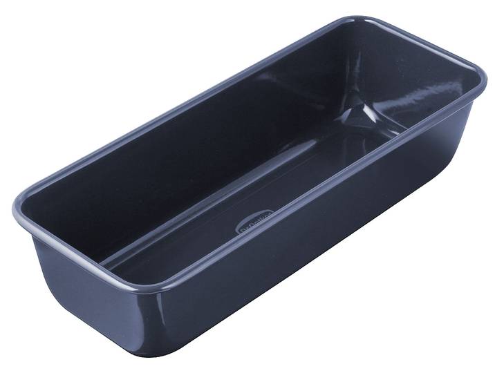 Kastenform Back-Liebe Emaille , blau, B:13cm L:30cm, Stahlblech, DR. OETKER KÜCHENHELFER, Küchenformen, Kastenform, Maße 30 x 13 cm