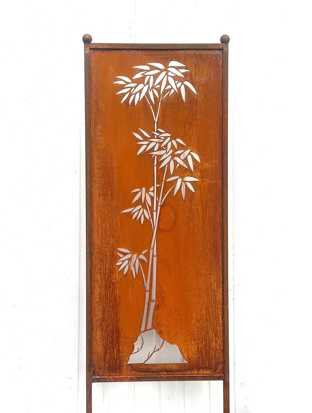 Steinfigurenwelt Gießen Edelroest privacy scherm met bamboedesign, B/D/H: 162 x 53 cm