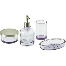 BADEZIMMER Set 4-teilig Glas violett Telma