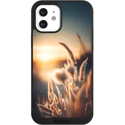 Nivocase Handyhülle für Apple iPhone 12 Hülle NIVOpure Case Schwarz Natur Sonne Pampasgras (Apple iPhone 12), Smartphone Hülle, Schwarz