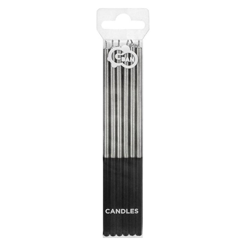 Partydeco Platinsilber Geburtstagskerzen 14,5 cm, 6 Stk (6 Stk.) (48985250)