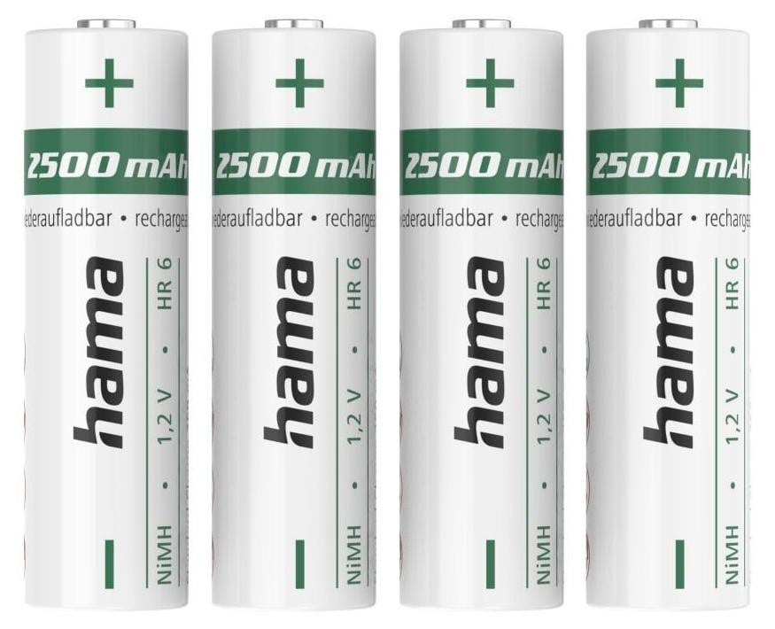Hama 00223531 Oplaadbare AA batterijen NiMH 1,2 V 2500 mAh 4 stuks