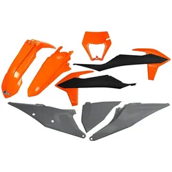 UFO, Motorrad Zubehör, Kunststoff-Set KTM EXC 125 '20-'21, EXC 250 / 300 TPI '20-'23, EXC-F 250 / 350 / 450 / 500