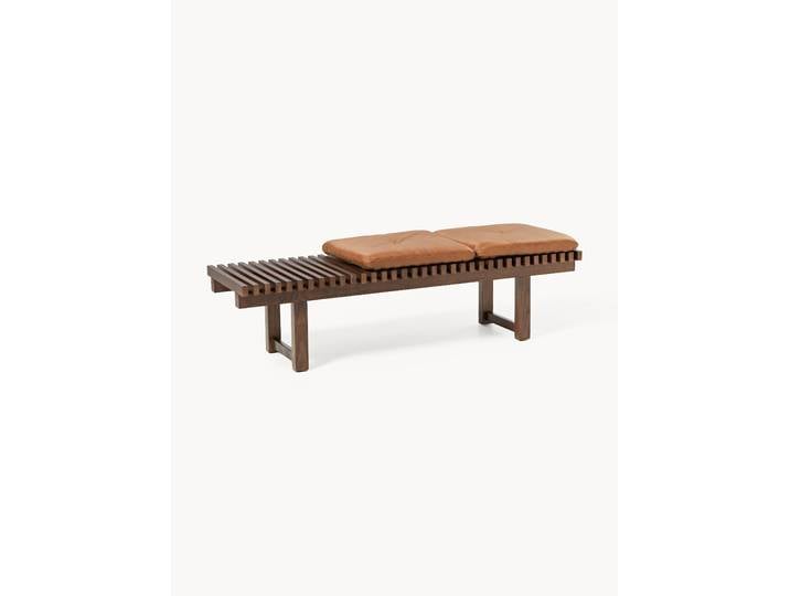 Banc en frêne avec assise en cuir Sora
