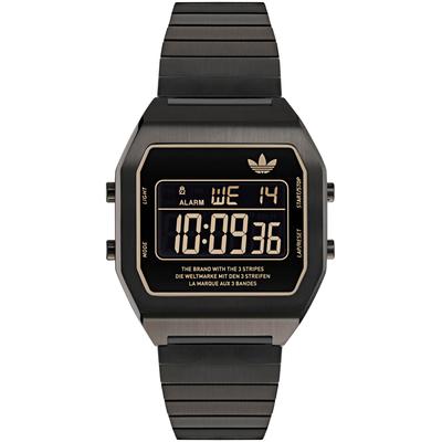 Digitaluhr ADIDAS ORIGINALS "DIGITAL TWO", schwarz (schwarz, schwarz), Armbanduhren, Damen, schwarz, Digitaluhr, Armbanduhr, Damenuhr, Herrenuhr, analog