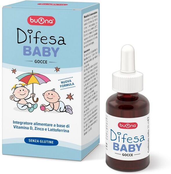 BUONA SpA SOCIETA' BENEFIT Buona Difesa Baby, Integratore Alimentare per Bambini, 20ml – Supporto Immunitario e Sviluppo Ossa