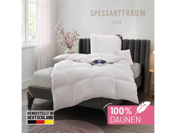 Daunenbettdecke SPESSARTTRAUM Laax Bettdecke 135x200, 155x220 cm und viele weitere Grössen , weiss (weiß), B:155cm L:200cm, Bezug: 100% Baumwolle. Füllung: 100% Daunen, Bettdecken, Daunenbettdecke, Bettdecken Ganzjahresbettdecke, Winter, Sommer