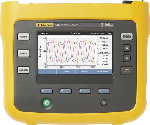 Fluke 1738/EUS Netz-Analysegerät 3phasig mit Loggerfunktion, inkl. Stromzangen