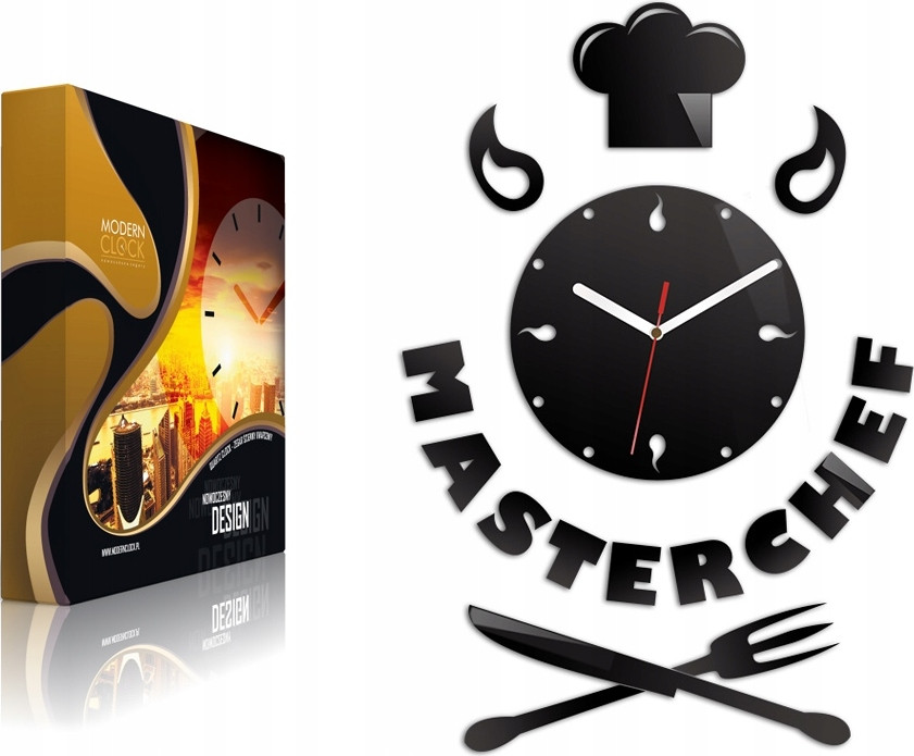 ModernClock Wandklok Masterchef Zwart