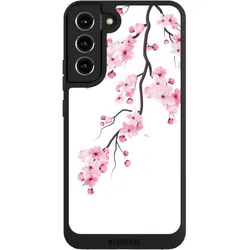 Nivocase Handyhülle für Samsung Galaxy S22+ Hülle NIVOpure Case Schwarz Asien Japan Kirschblüten (Samsung Galaxy S22+), Smartphone Hülle, Schwarz