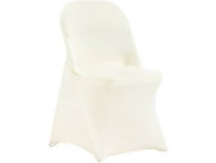 VEVOR Stuhlhussen für Klappstühle aus Elastischem Spandex, Universell Passender Stuhlbezug, Abnehmbare & Waschbare Schonbezüge, für Hochzeiten, Feiern, Essen (50 Stück, Elfenbeinweiß)