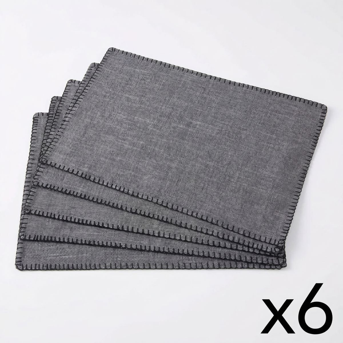 Platzset GOODPRODUCT "Platzdeckchen", grau, B:33cm L:48cm, Platzsets, Platzset grau B/L: 33cm x 48cm, 6 Stk., Baumwolle, rechteckig