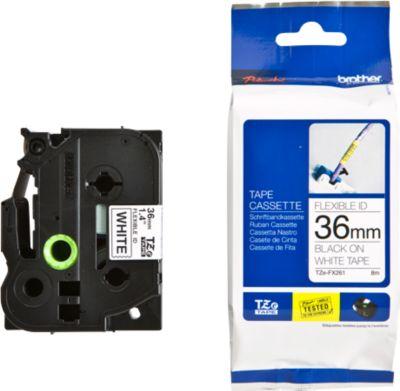 Brother Schriftbandkassette TZe-FX261, 36 mm, weiß/schwarz