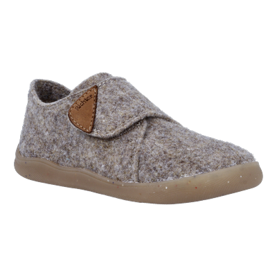 Barfußschuh RICHTER "Fun (Felt)", Jungen, Gr. 26, Filz, beige, Schuhe Barfußschuh, Hausschuh mit Kontrastbesatz, Größenschablone zum Download