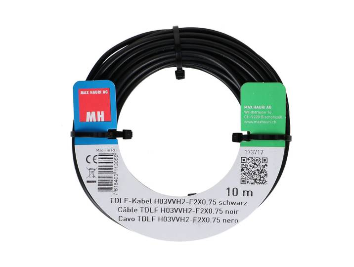 Max Hauri AG TDLF-Kabel H03Vvh2-F2X0.75 10m schwarz