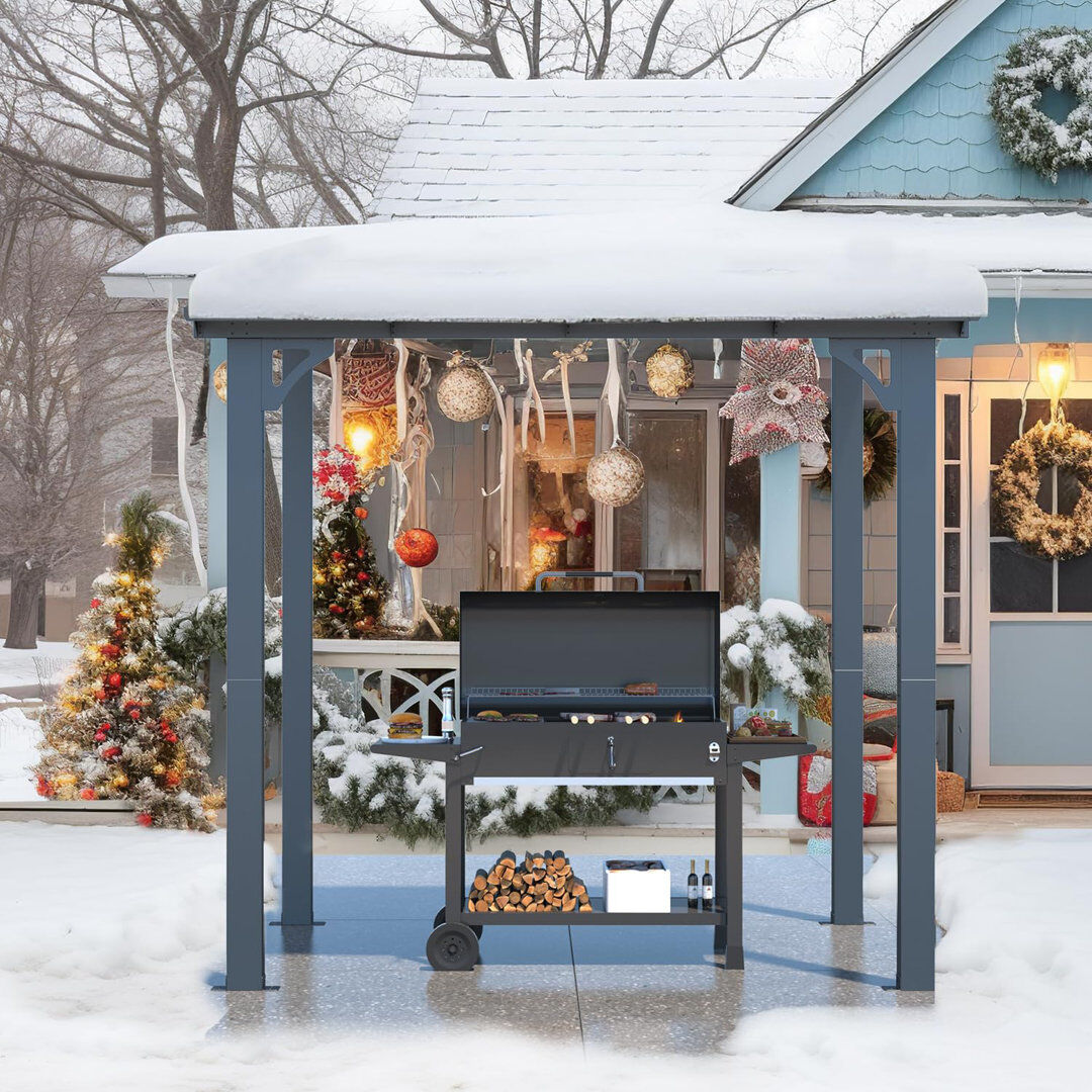 Blue Elephant Mandalc Pergola with Canopy Black 243.84cm x 152.4cm