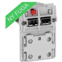 LK, Zubehör Elektroinstallation, FUGA Doppelsteckdose 2-polig mit Schaltern 1,5 Modul, ohne Tangente und Deckel.