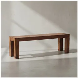 KADIMA DESIGN Sitzbank Landhaus-Stil: Massivholz, Sheesham, 140x35x45 cm, 150 kg Belastung, handgefertigt.