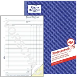Avery, Formular, Formularbuch Stunden-Nachweis