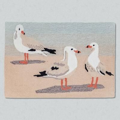 Trans Ocean Import Co Inc Gulls Sand Rectangle Mat Multi Cool, 36 x 24, Multi Cool