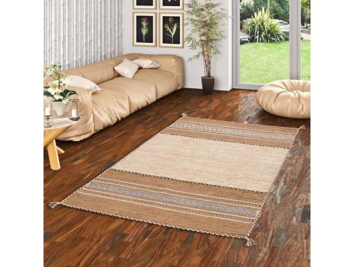 Tapis kilim - PERGAMON - Navarro - Naturel - Brun - 170x240 cm