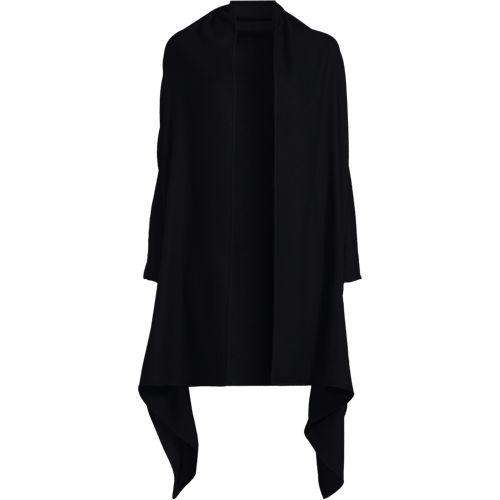 Großer CashTouch Cape-Schal, Damen, size: regular, Schwarz, Polyester, by Lands' End