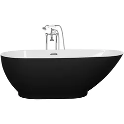 BADEWANNE FREISTEHEND 82x173x59 cm schwarz Guiana