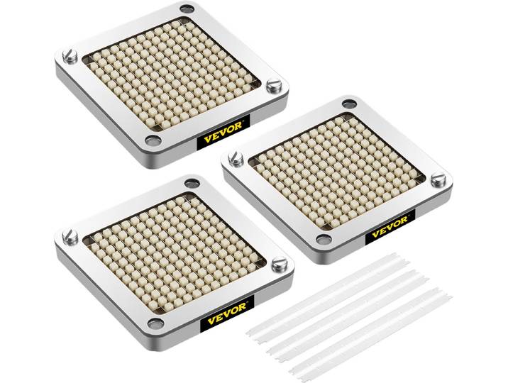 VEVOR Aardappelsnijder Frietensnijder 6\,4 Mm Vervangende Hakmesjes\, 3 Hakmessen En 6 Extra Messtukken Frietensnijder