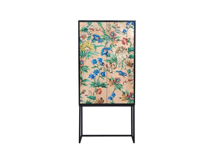 Buffet armoire 2 portes en MDF imprimé floral