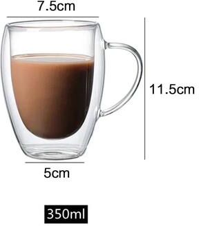 Uplifted Finds Double Wall Glass Thermal Mug High Performance Heat Resistant Tumbler For Coffee, Tea, & Cocktails coffee Glass 350 Ml 1 Pc