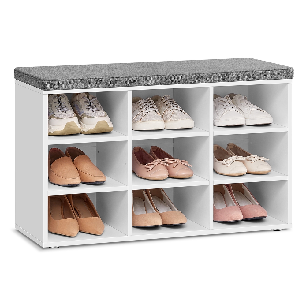 VASAGLE Schuhbank Kissen und 9 Fächern B34LHS009W14