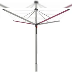 BERLINLODGE Wäschespinne Vento 8 Leinenreihen Alu Sommerflieder Hx⌀ 205x290cm Wäscheständer Wäscheleine Wäschetrockner