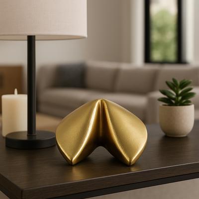 Sagebrook Home "Decorative Fortune Cookie Inspired Figurine for Home Decor - 5"", Gold - 5.0"""