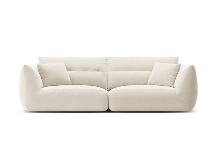Canapé modulable 4 places en chenille ivoire