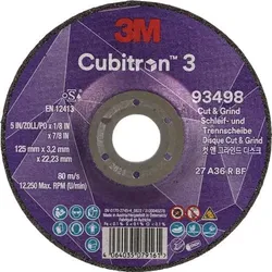 Schruppscheibe Cubitron™ 3 Cut and Grind D125xS3,2mmKörnung 36+ gekr.Cubitron™ 6