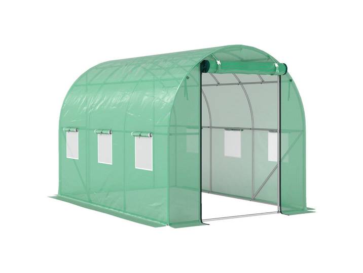 Outsunny Folientunnel, 300L x 200B x 195H cm, Grün, Kunststoff, 200x195x300 cm, Gartenzubehör, Gartenhäuser & Gewächshäuser
