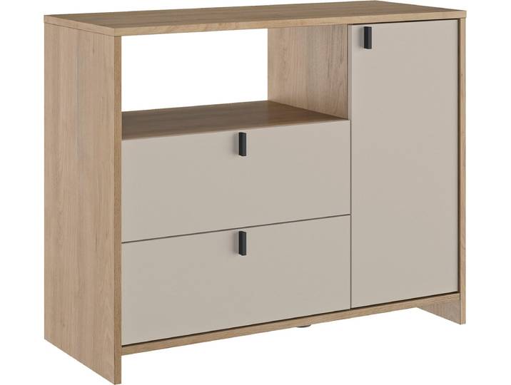 Kommode GAMI RITMO , beige (natur), B:96cm H:78cm T:40cm, Holzwerkstoff, Sideboards, Kommode, Praktische und funktionale Kommode mit 2 Schubladen und einem Fach