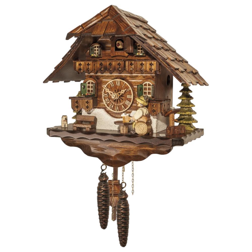 Engstler - 4592 - Wanduhr Kuckucksuhr - Kettenuhrwerk 1 Tag